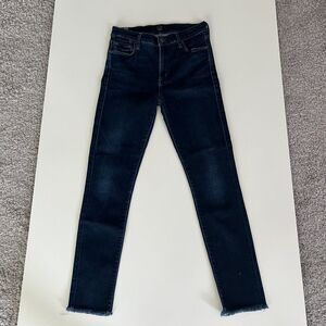 Citizens of Humanity Rocket Jeans Size 27x28 Women High Rise Skinny Raw Hem Dark